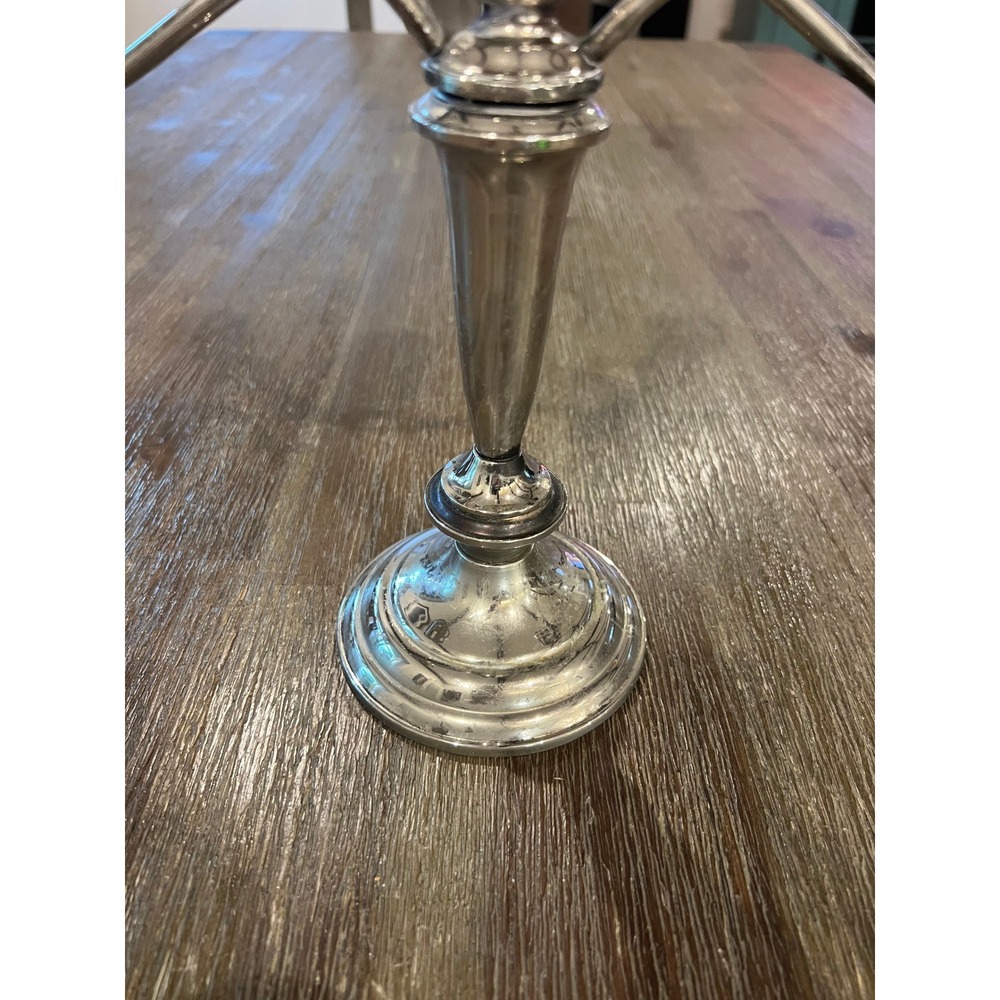 Vintage Silver Plated 3 Light Candelabra Weighted Base Taper Candle Holder - Picture 4 of 10
